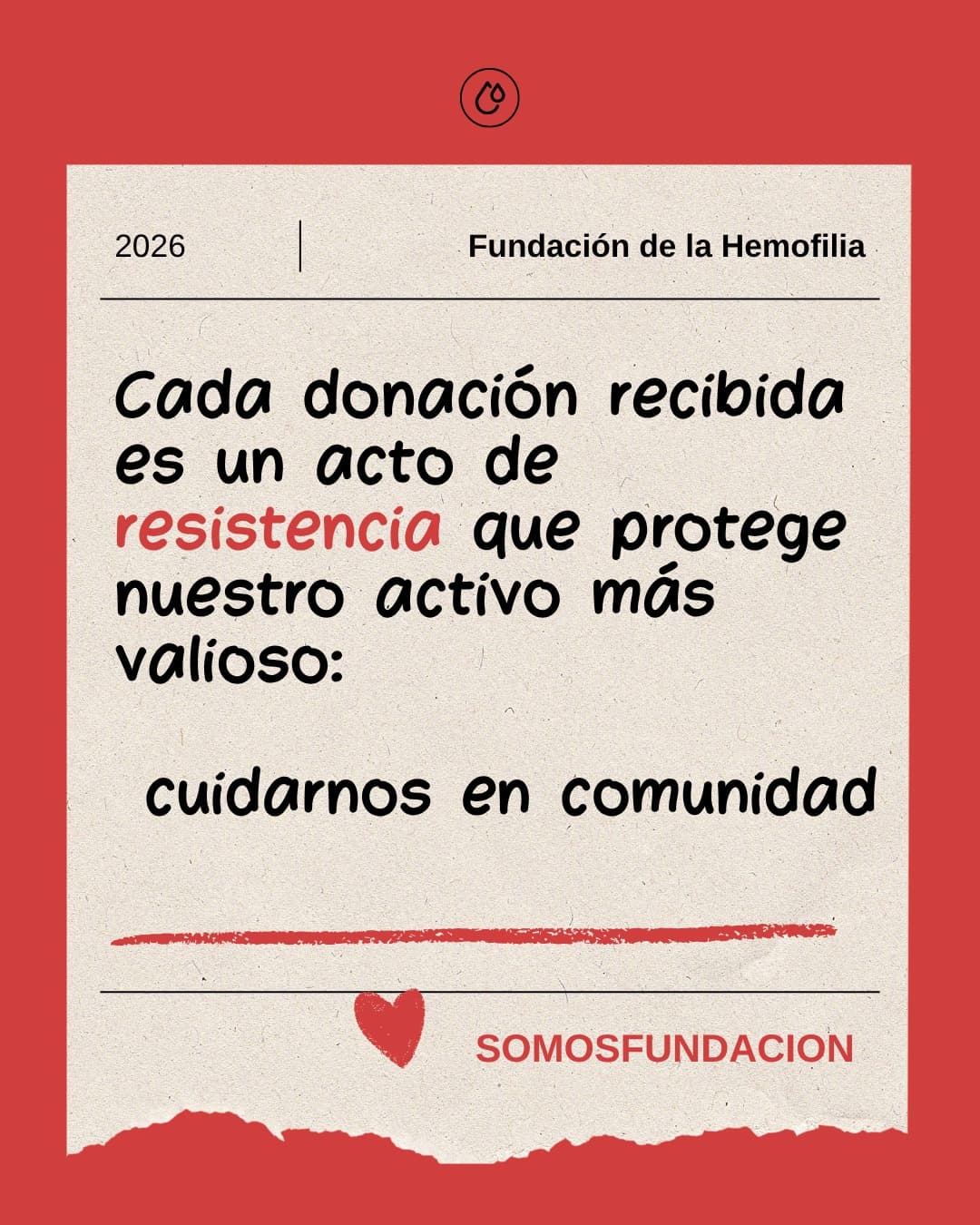 Cada donación recibida es un acto de resistencia que protege nuestro activo más valioso: cuidarnos en comunidad. #SomosFundación