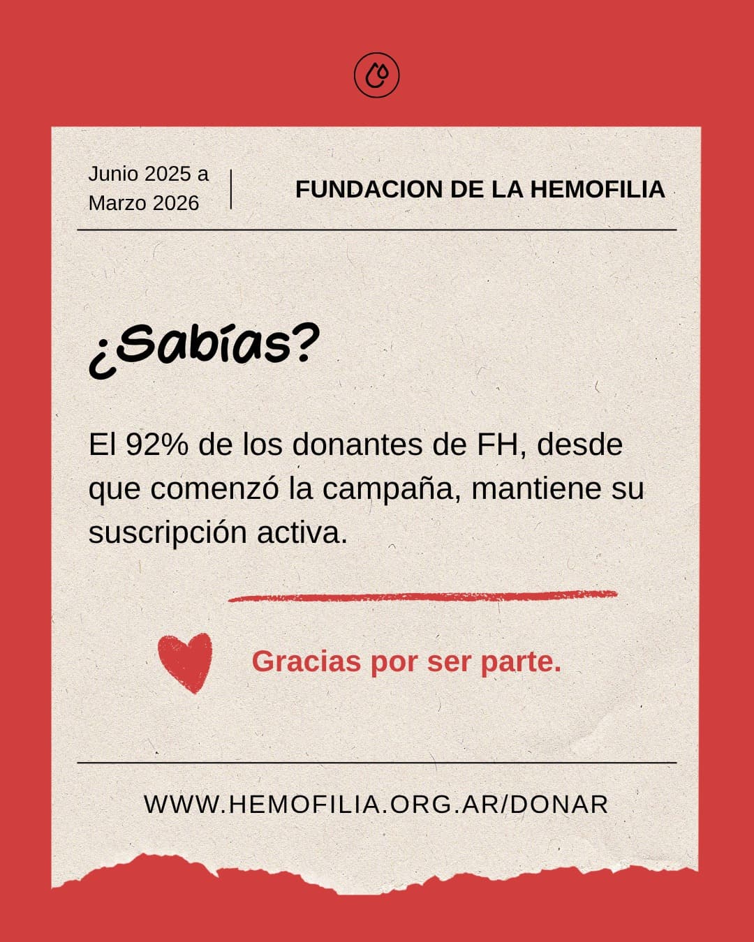 ¿Sabías? El 92% de los donantes de FH, desde que comenzó la campaña, mantiene su suscripción activa.